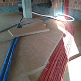 Dry screed with FiberTherm wood fibre board insulation